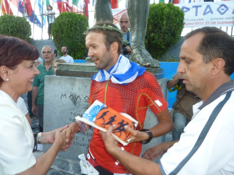 31st  Spartathlon , Giannis Papakostas - Finish